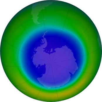 Antarctic ozone map for 2021-09